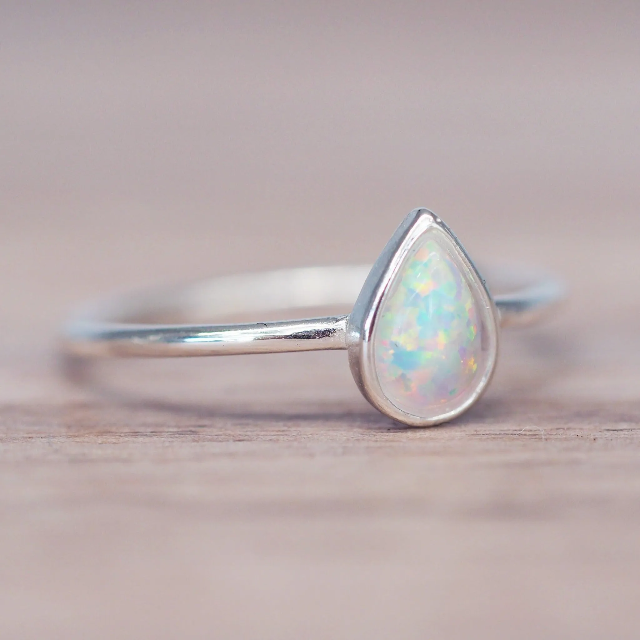 Dainty Opal Tear Drop Set