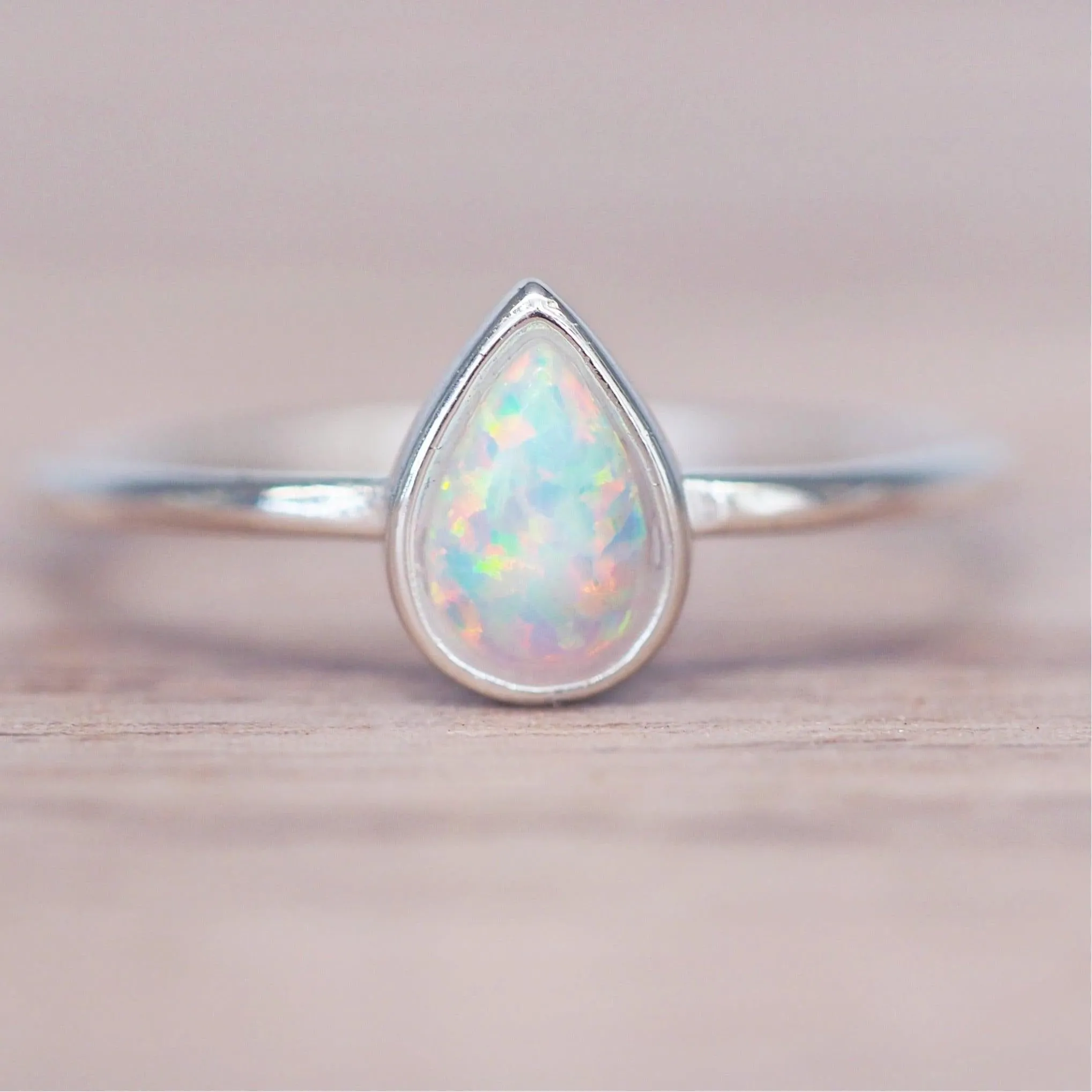 Dainty Opal Tear Drop Set