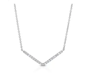 Diamond Chevron Necklace in White Gold