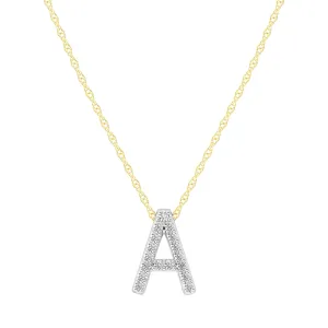 Diamond Initial Slider Necklace in 9ct Yellow Gold