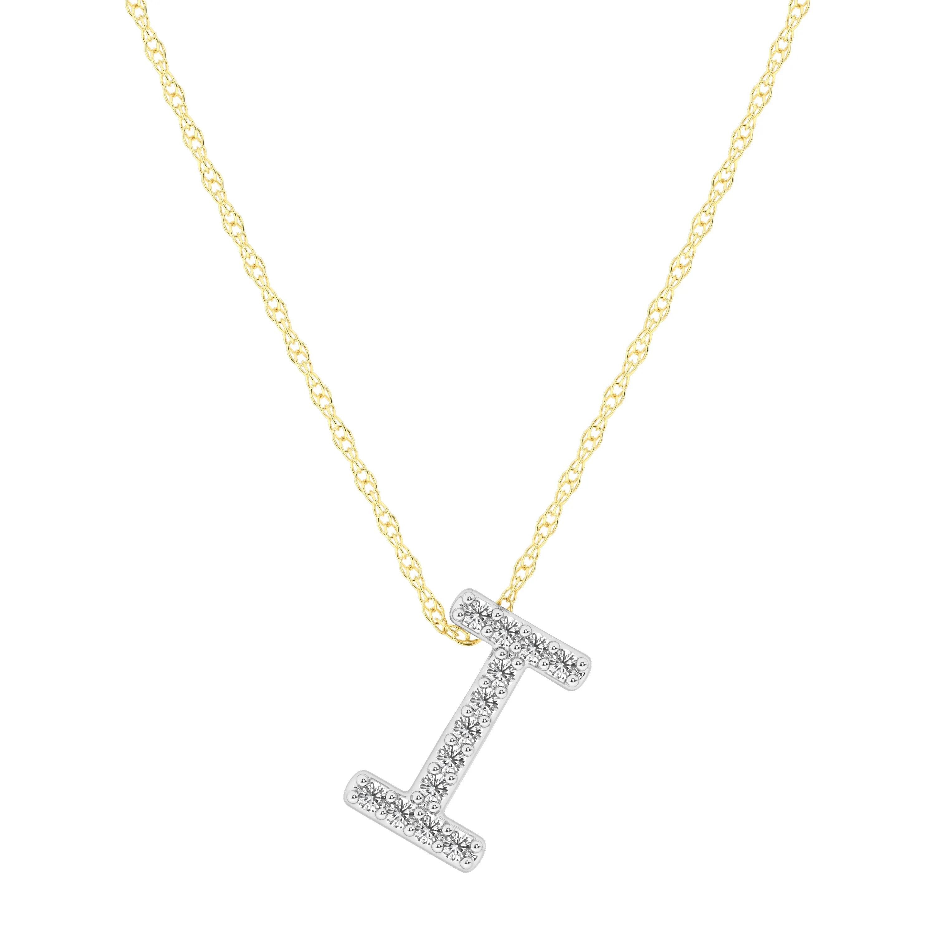 Diamond Initial Slider Necklace in 9ct Yellow Gold