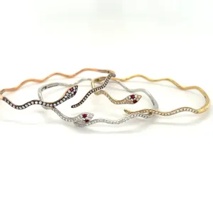 Diamond   Ruby Snake Cuff