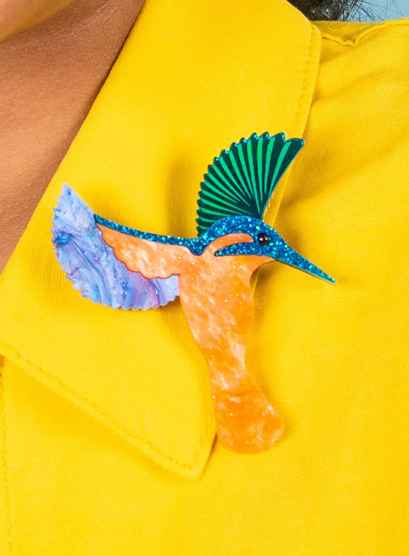 Diving Kingfisher Brooch