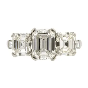 Emerald & Asscher Cut Diamond Ring