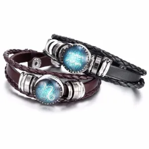 England Nights Leather Constellation Snap Bracelet