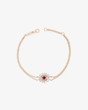 Evil Eye Mini Ruby Bracelet