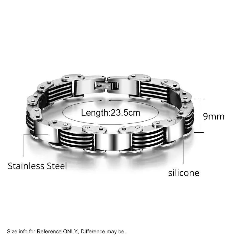 Fashion 225mm Stainless Steel Bracelets & Bangles Men Punk Jewelry