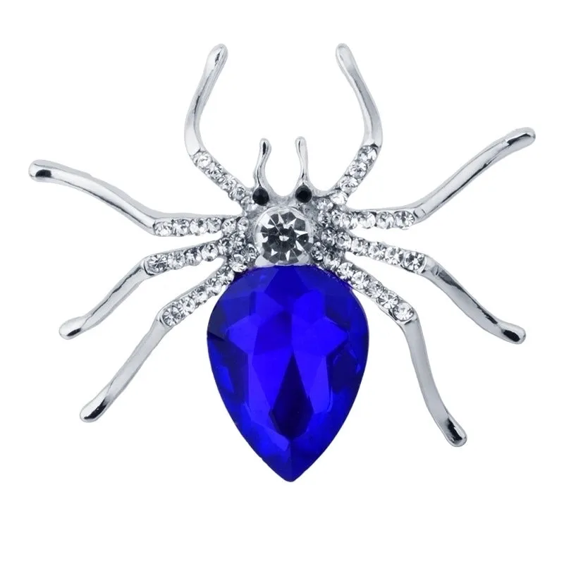 Fashion Spider Zinc Inlay Gem Rhinestones Women'S Corsage Brooches