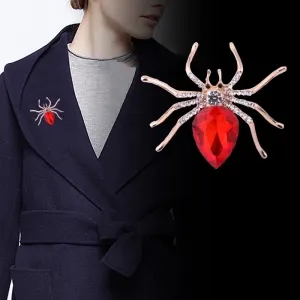 Fashion Spider Zinc Inlay Gem Rhinestones Women'S Corsage Brooches