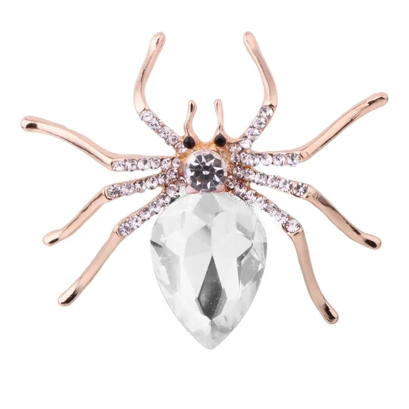 Fashion Spider Zinc Inlay Gem Rhinestones Women'S Corsage Brooches