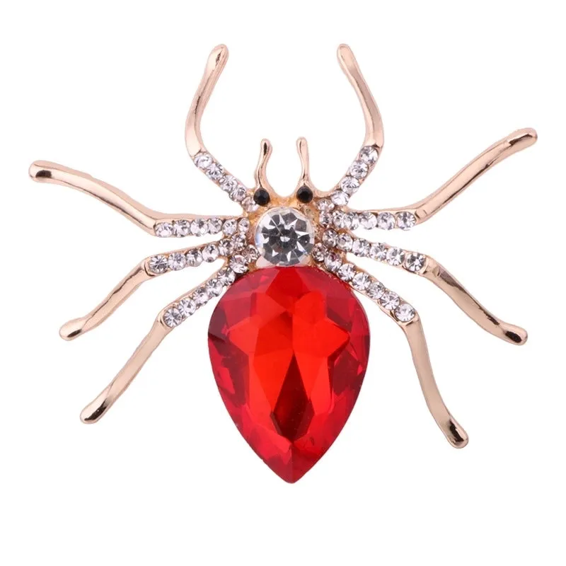 Fashion Spider Zinc Inlay Gem Rhinestones Women'S Corsage Brooches