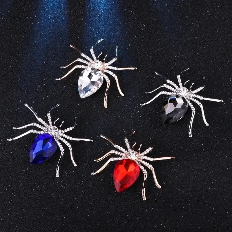 Fashion Spider Zinc Inlay Gem Rhinestones Women'S Corsage Brooches