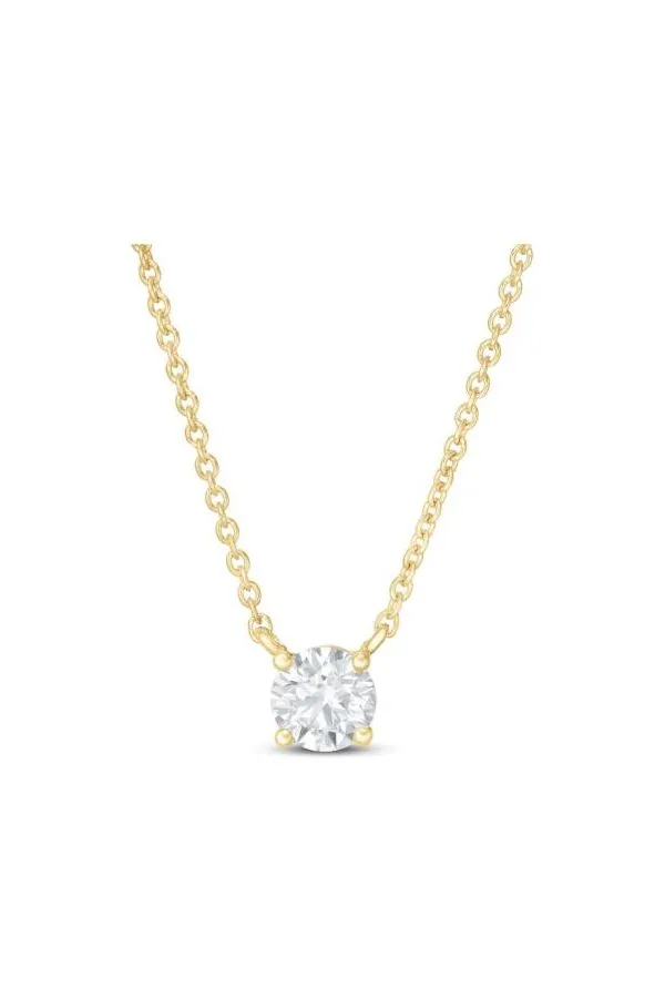 FC Creations Necklace 14K Gold Solitaire Diamond | Yellow Gold 0.30 Carats