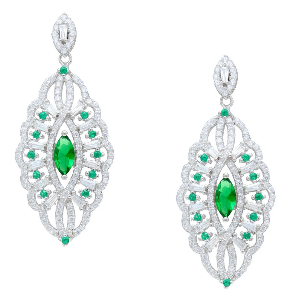 Floral CZ Earrings For Women IJ15CSSER012