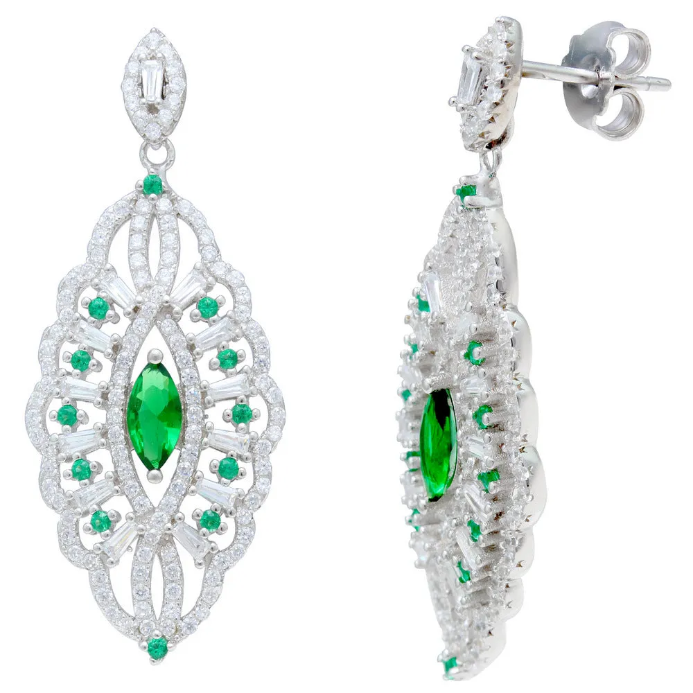 Floral CZ Earrings For Women IJ15CSSER012