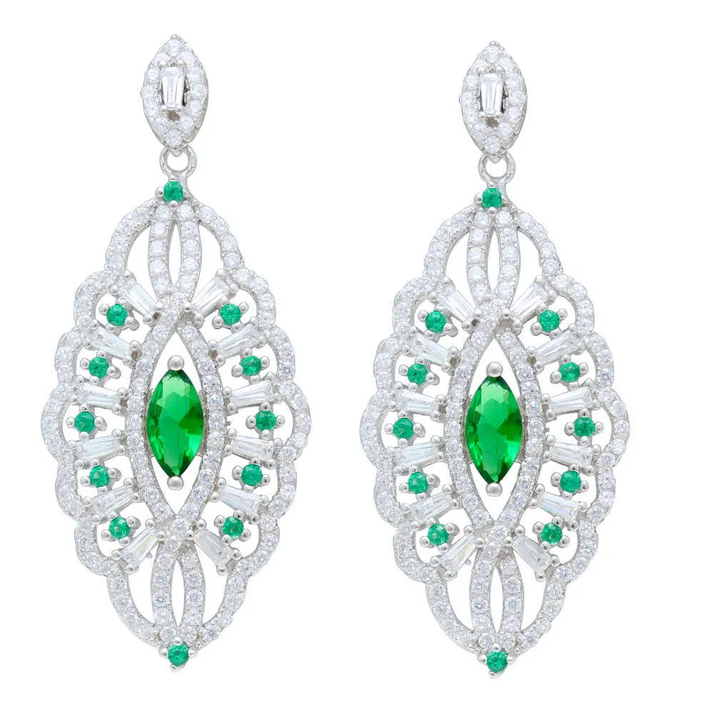 Floral CZ Earrings For Women IJ15CSSER012