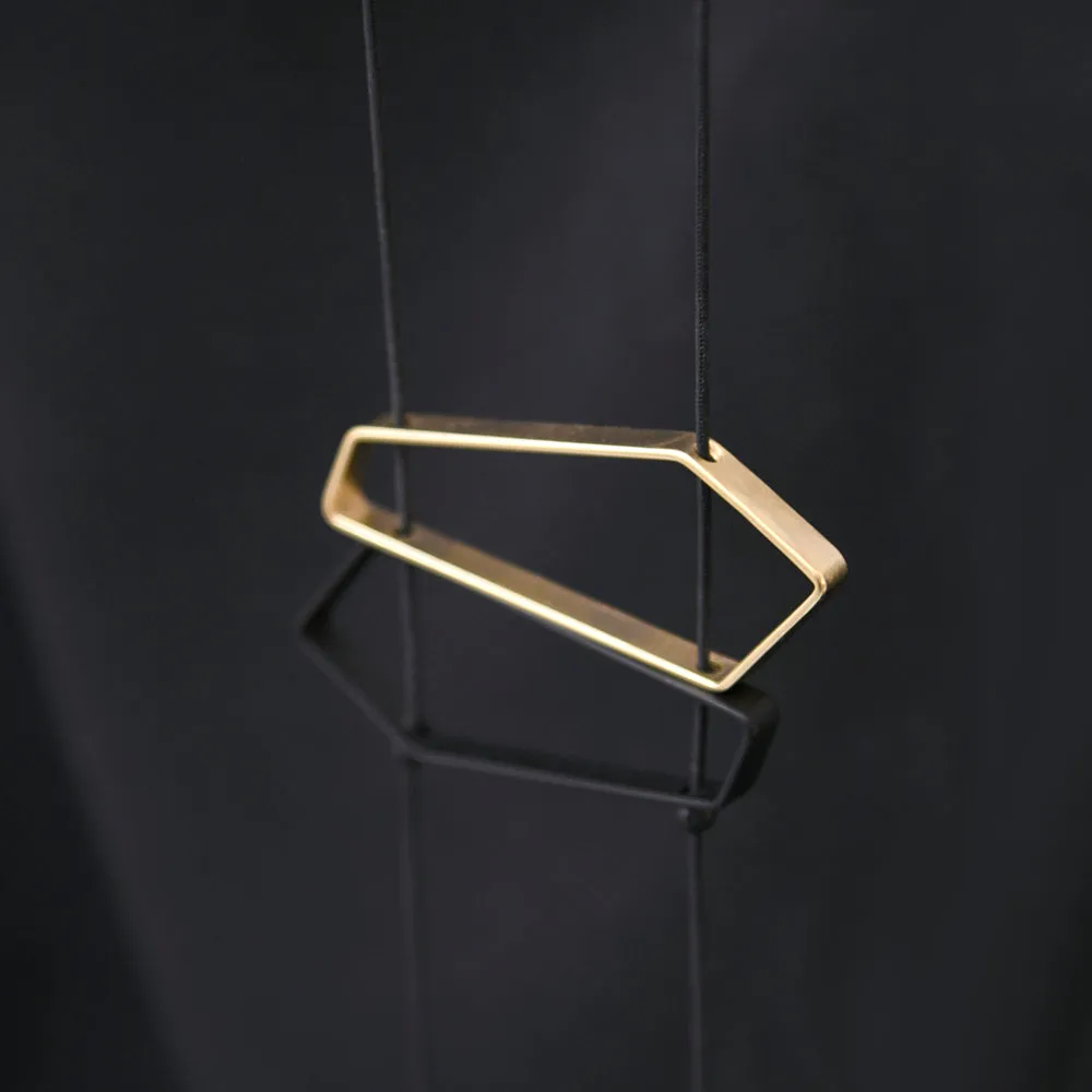 Fret Necklace: Satin Black   Gold