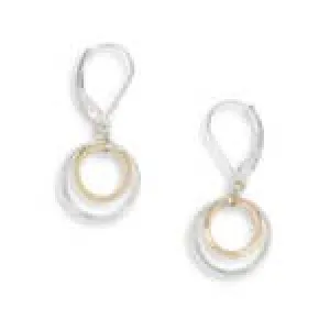 Glow Earrings - silver and gold circle