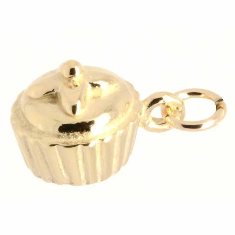 Gold Cupcake Charm