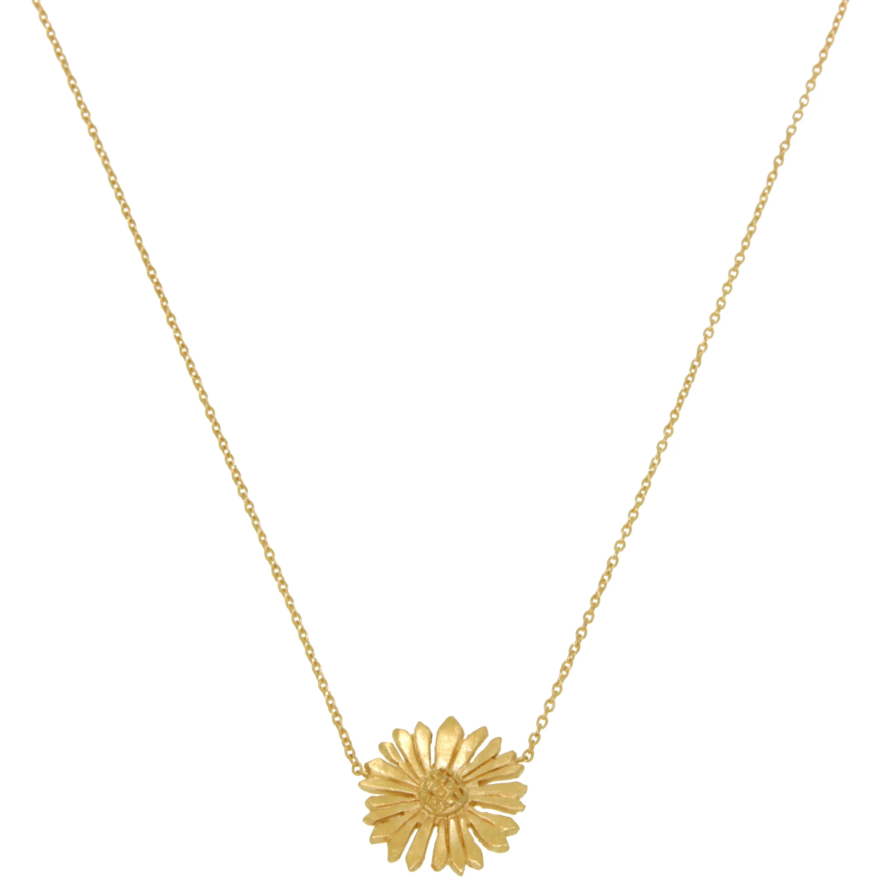 Gold Flower Pendant Necklace