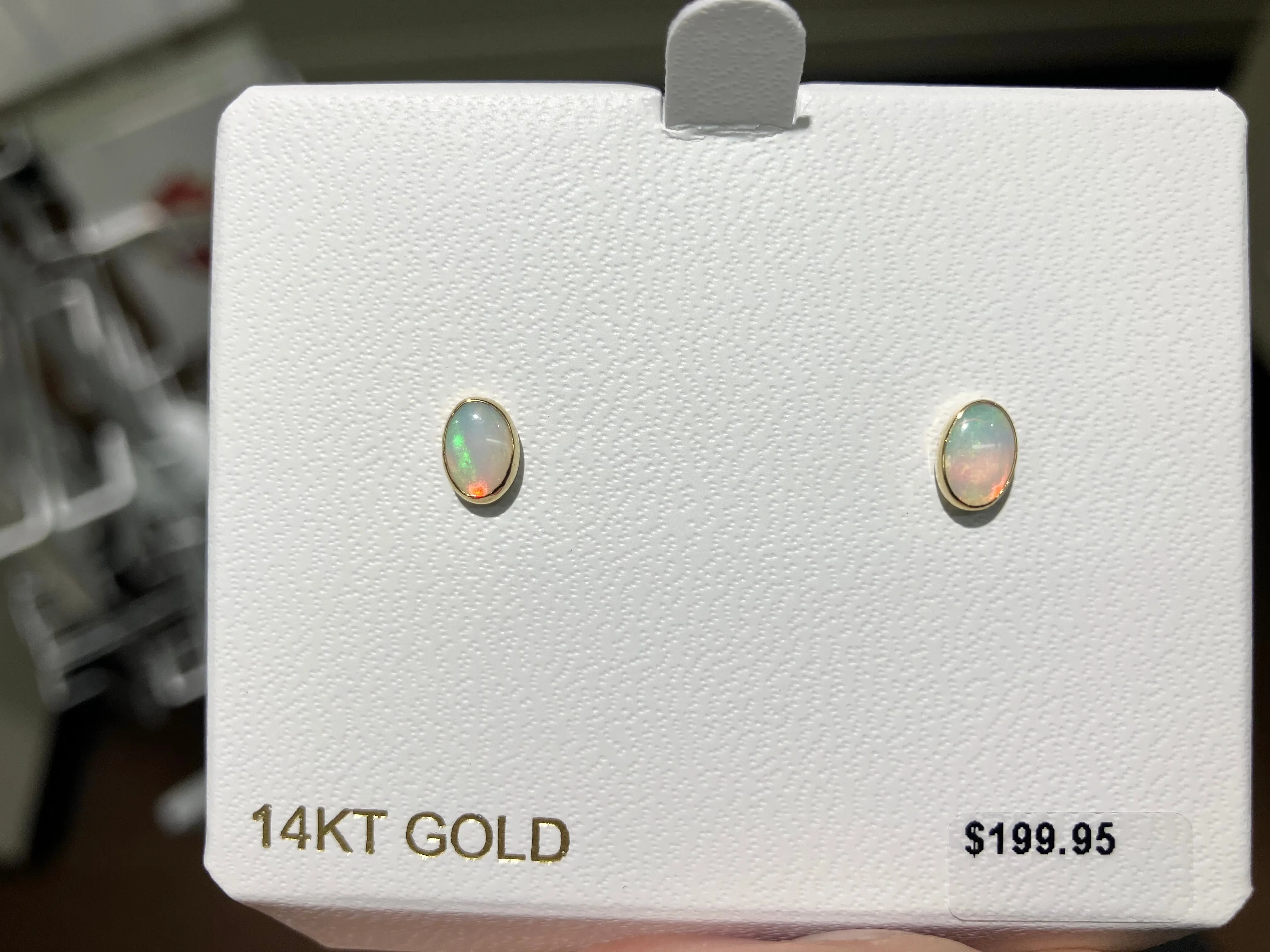 Gold Opal Earrings