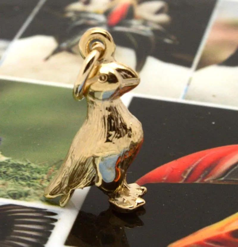 Gold Puffin Charm