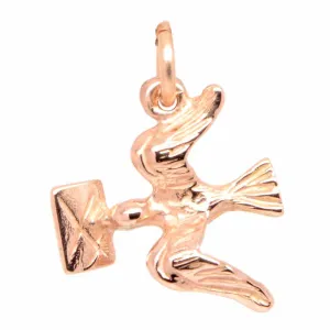 Gold Valentine Love Bird Charm