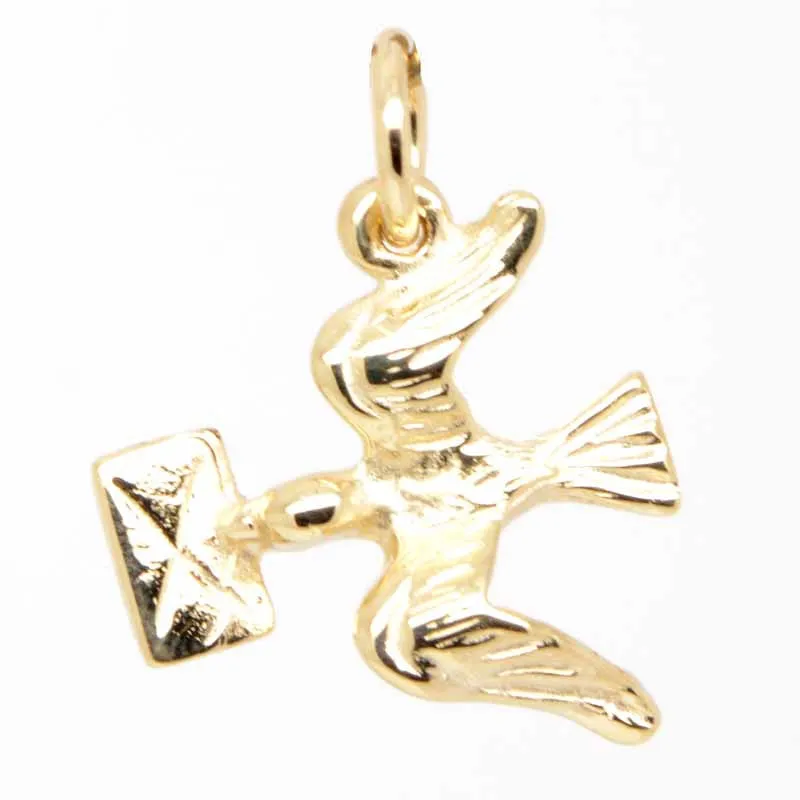 Gold Valentine Love Bird Charm