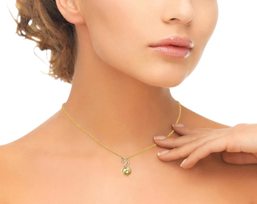 Golden South Sea Pearl & Diamond Nile Pendant