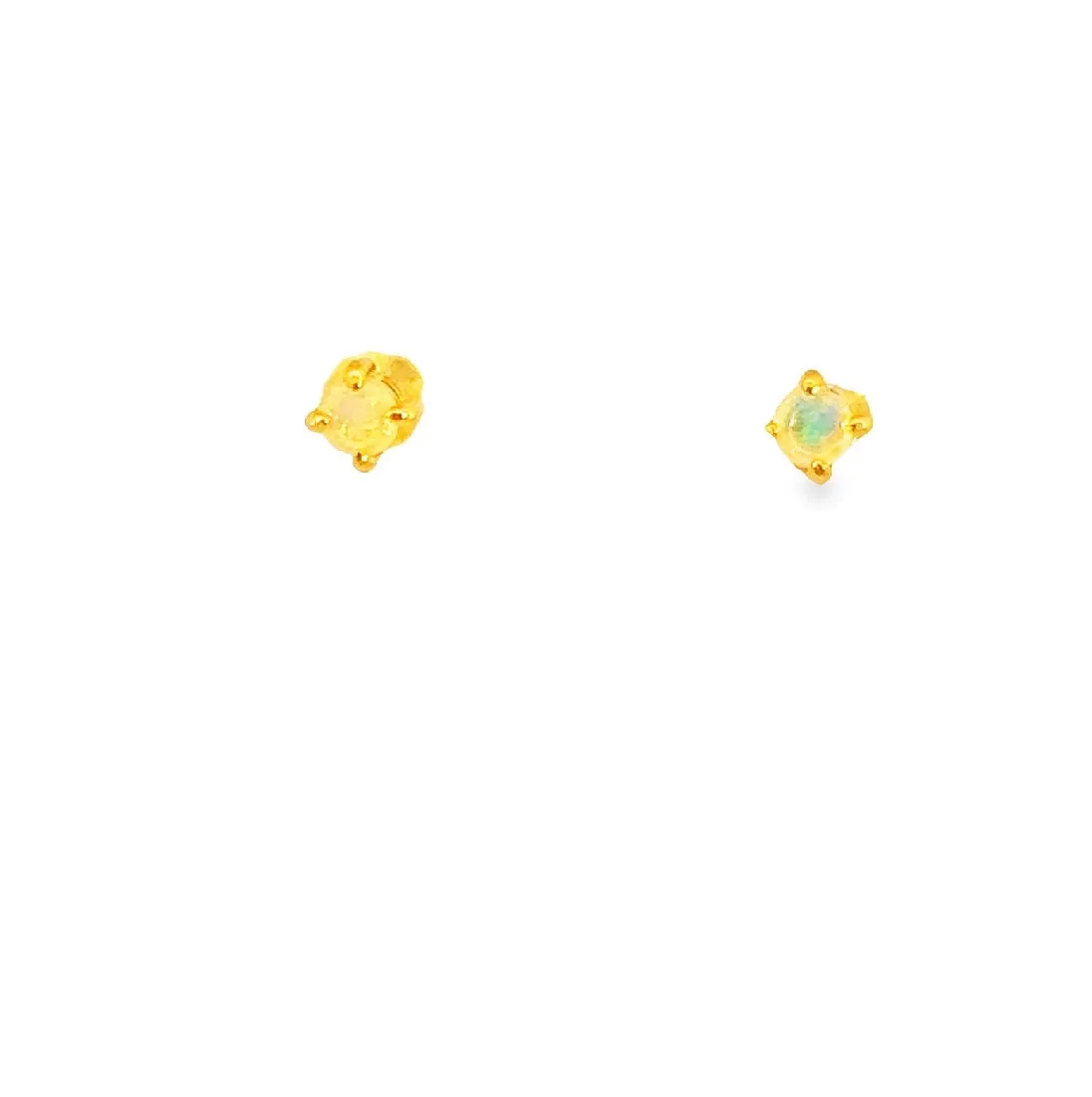 Handmade Opal Stud Earrings - Gold/Silver | Dainty & Minimalist | Cute Gift for Her | Crystal & Fire Opal Jewelry 3mm Opal studs