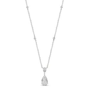 High Jewellery Pear Cut Diamond Pendant Necklace | White Gold