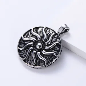 Hip Hop Men Metal Retro Tassel Geometric Vintage Round Stainless Steel Polishing Pendants