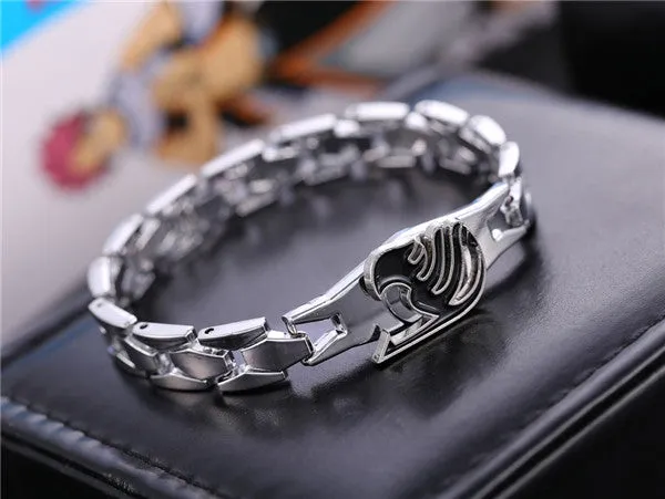 Hot Anime Silver Alloy Bracelets Fairy Tail Rotation Cosplay Accessories Metal Bangle