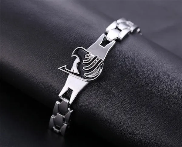 Hot Anime Silver Alloy Bracelets Fairy Tail Rotation Cosplay Accessories Metal Bangle