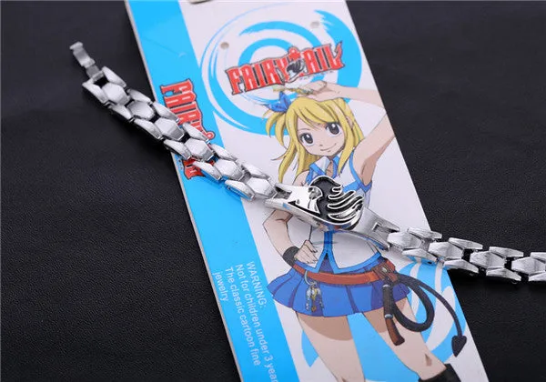 Hot Anime Silver Alloy Bracelets Fairy Tail Rotation Cosplay Accessories Metal Bangle