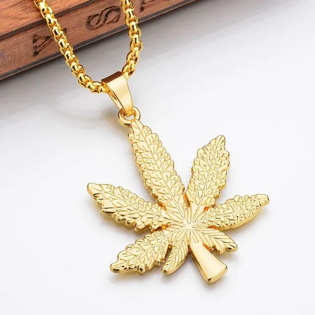 Hot Sale Hip Hop Baseball Bat Gun Necklace&Pendant  GOLD Silver Weed Leaf Hiphop Long Chains Necklaces Men Women Jewelry