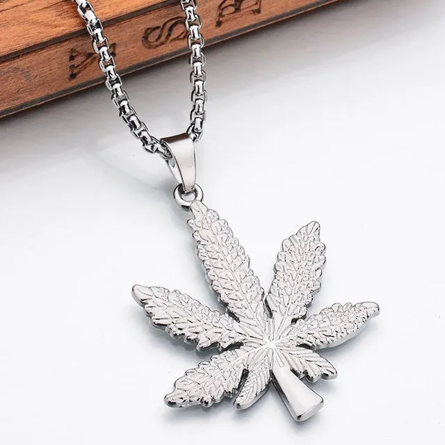 Hot Sale Hip Hop Baseball Bat Gun Necklace&Pendant  GOLD Silver Weed Leaf Hiphop Long Chains Necklaces Men Women Jewelry