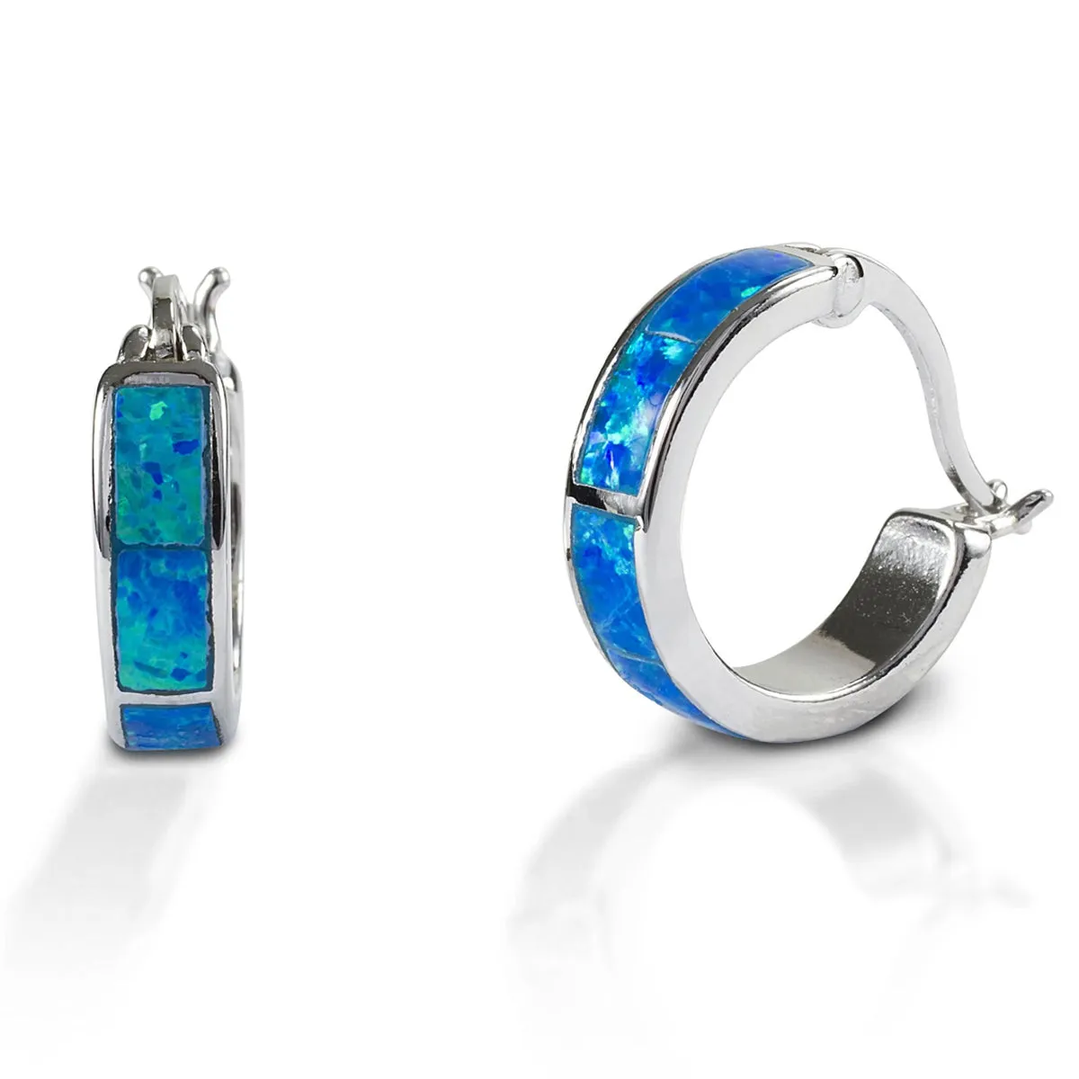 Kelly Herd Blue Opal Hoop Earring