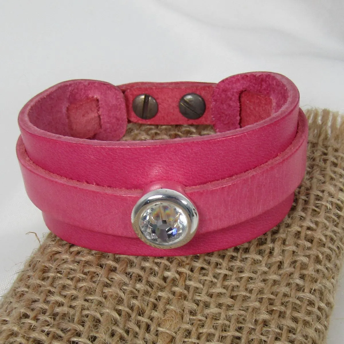 Leather Cuff Bracelet Choose Your Color