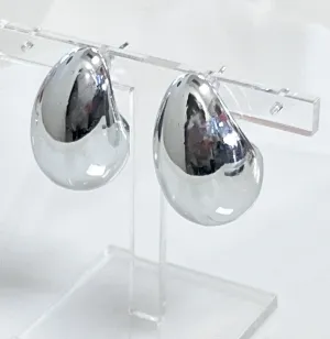 Lora - Chunky Teardrop Earrings (Silver)