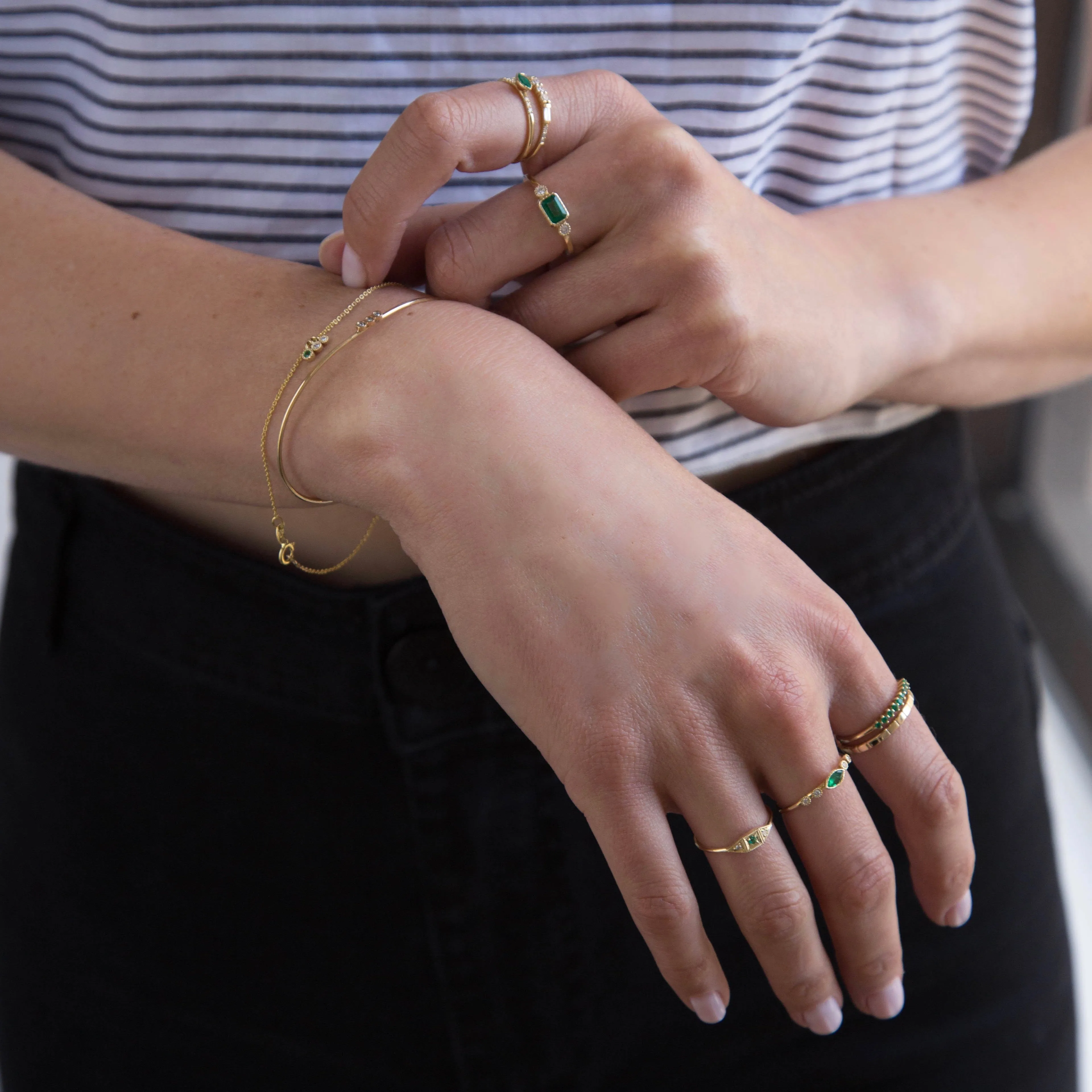 Marquise Emerald Dew Ring