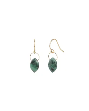 Marquise Floating Emerald Hooks