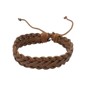 Men's Adjustable Braided Leather Bracelet