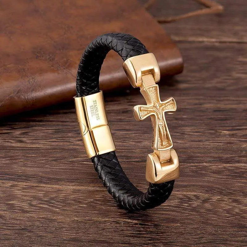 Men's Cross Bracelet <br> Crucifix