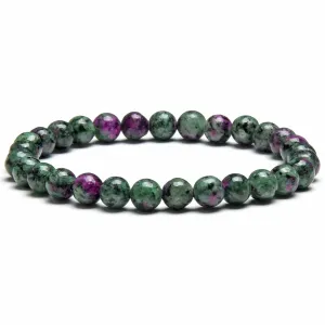 Natural Ruby Zoisite 6 mm Beaded Gemstone Bracelet