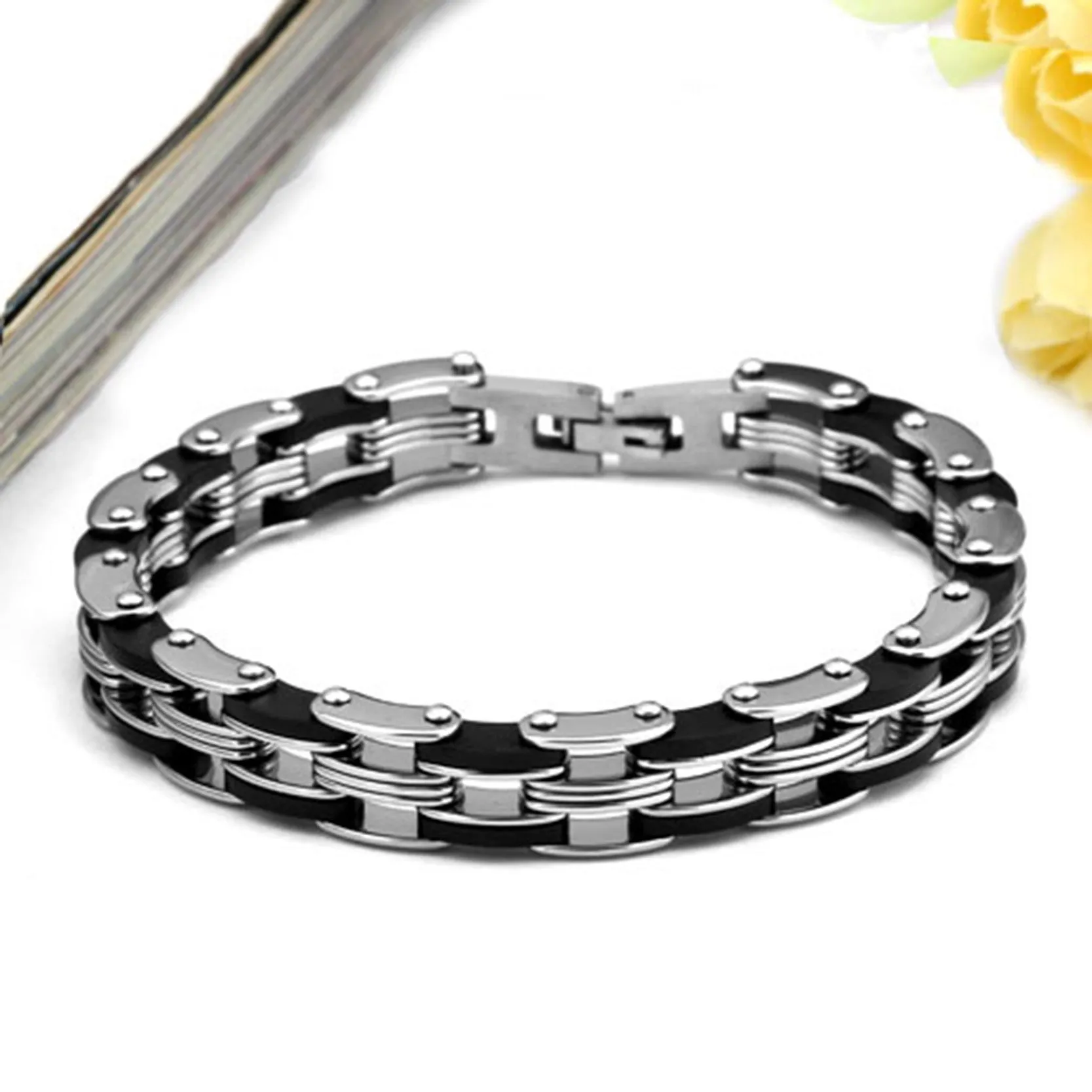 New Hot Sale Stainless Steel Bracelet Mens Bracelets & Bangles Christmas Gift ID Bracelets Men Jewerly