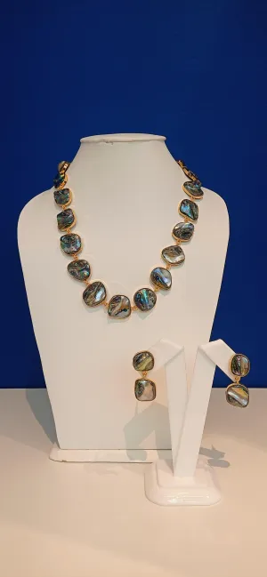 Olessia Grey Opal Necklace and Earrings Set