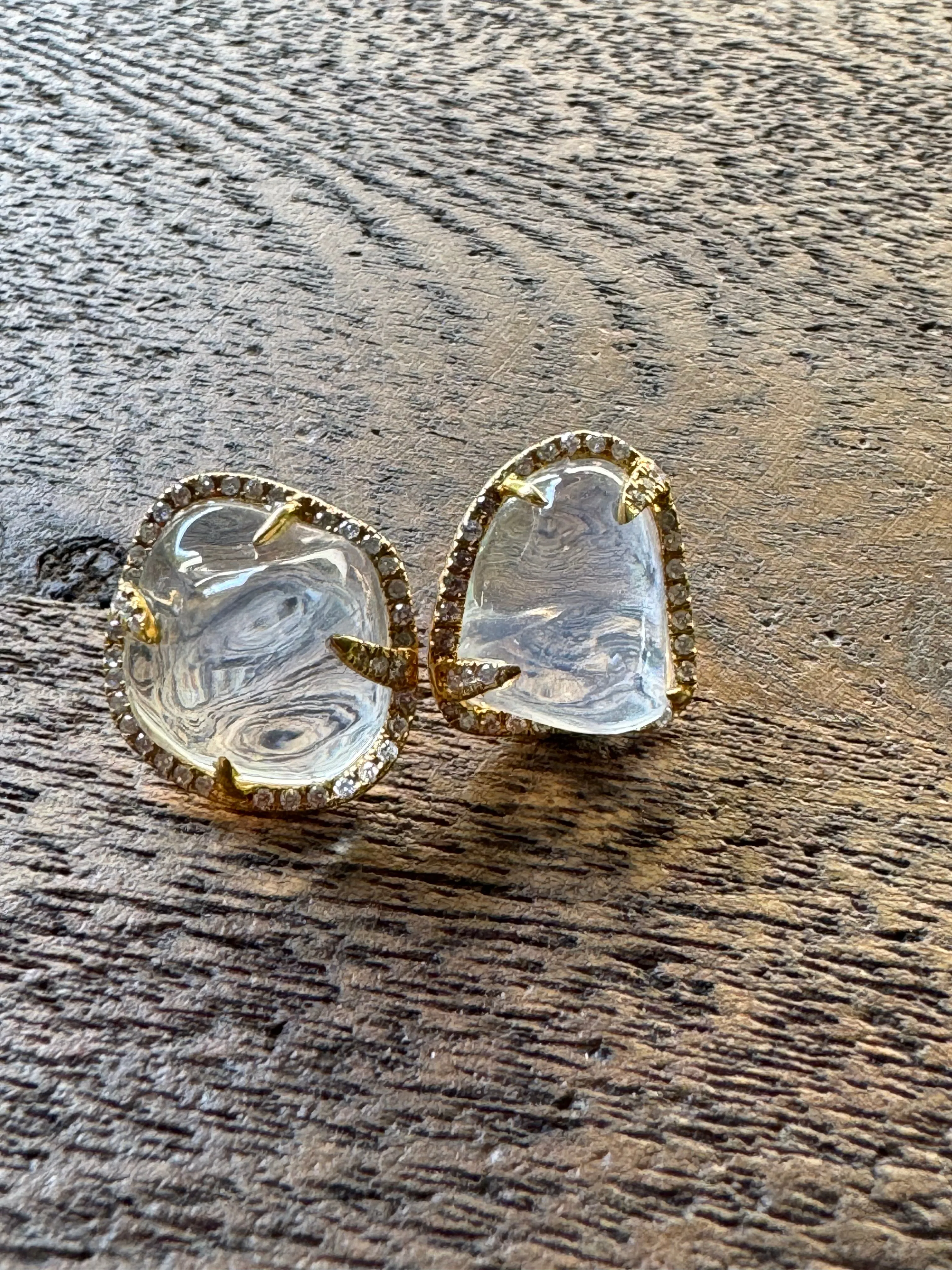 Opal Diamond Earrings