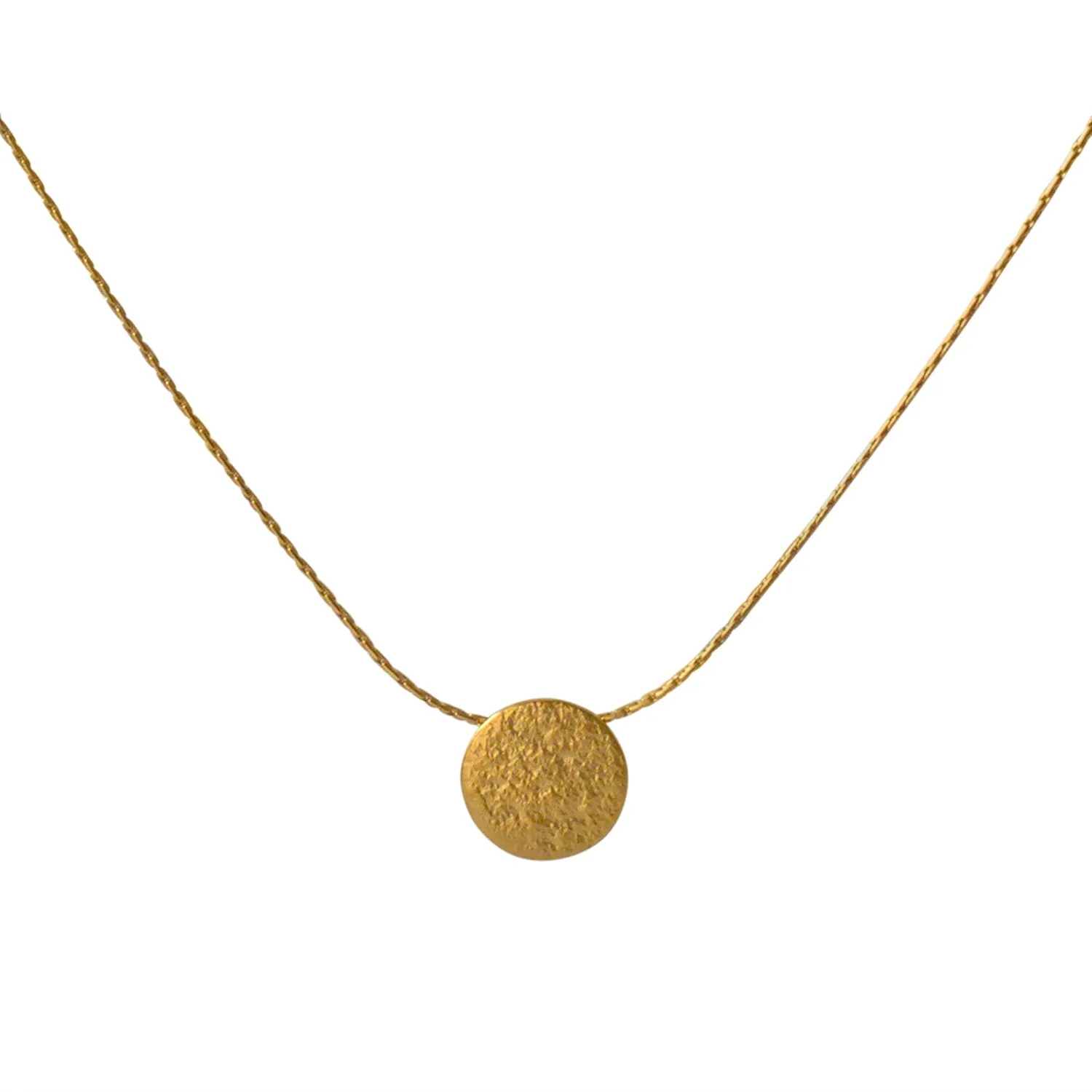 Paillette Tiny Disc Pendant Gold