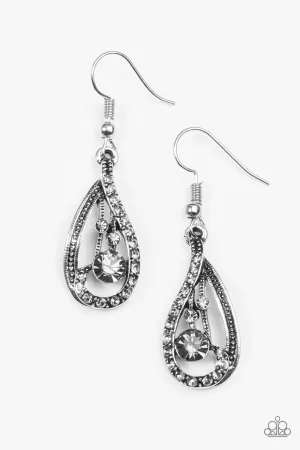 Paparazzi Earring ~ All For Show - Silver